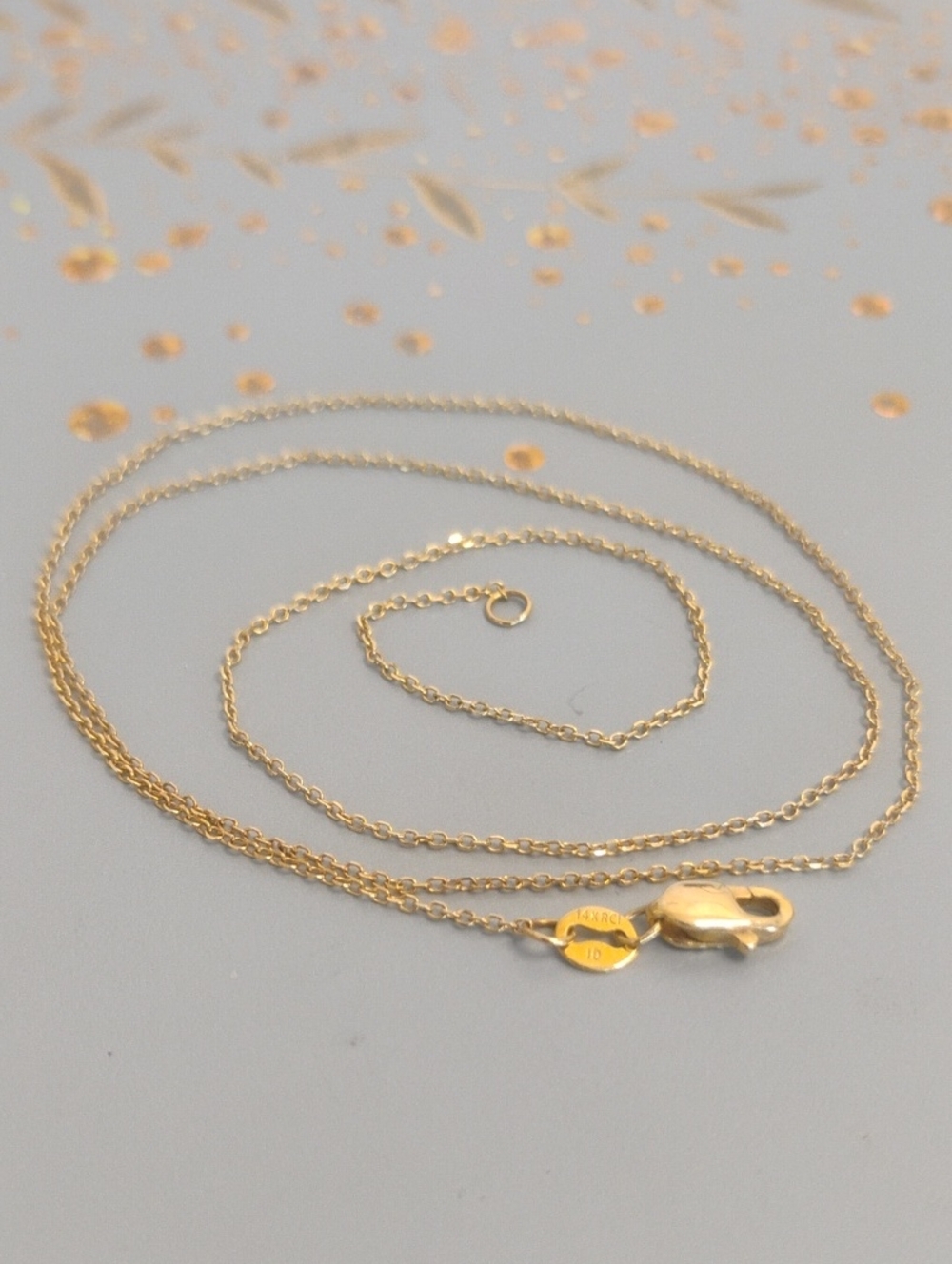 Solid 14 K Gold Diamond Cut Necklace